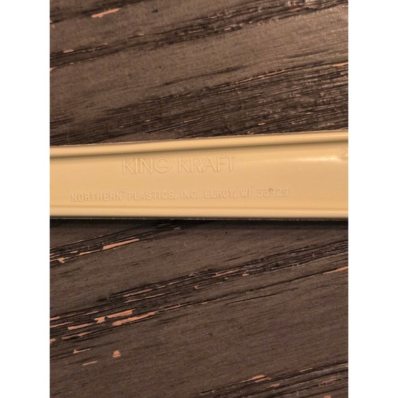 Vintage King Kraft Slotted Spoon Beige Northern Plastics Kitchen Utensil - Picture 3 of 4